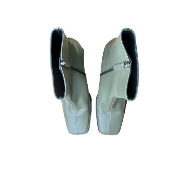 Alohas‎ Womens South Leather Square Toe Block Heel Ankle Boots EU 42 US 11 Green - Picture 8 of 14